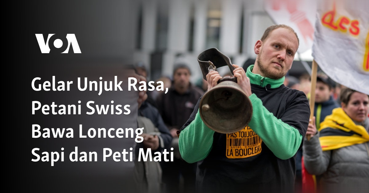 Aksi Protes Petani Swiss dengan Lonceng Sapi dan Peti Mati