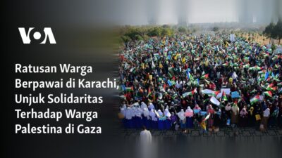 Parade Ratusan Warga di Karachi, Bersatu untuk Palestina di Gaza