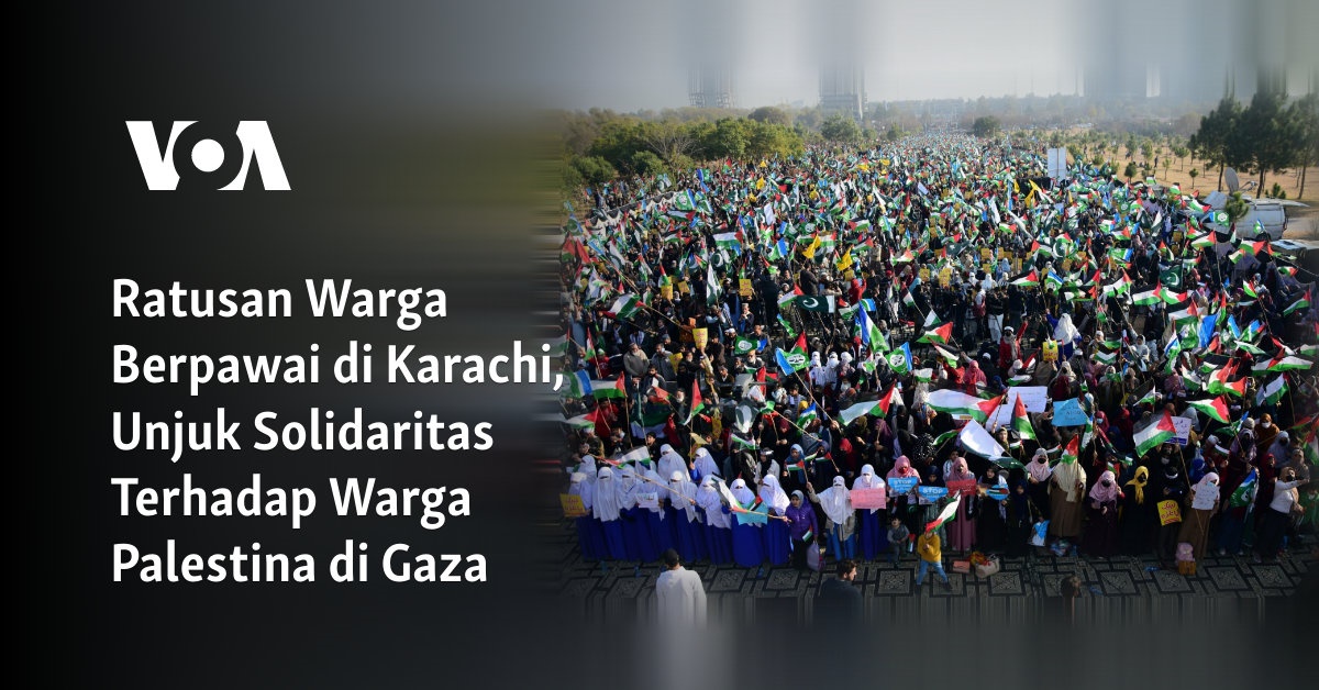 Parade Ratusan Warga di Karachi, Bersatu untuk Palestina di Gaza